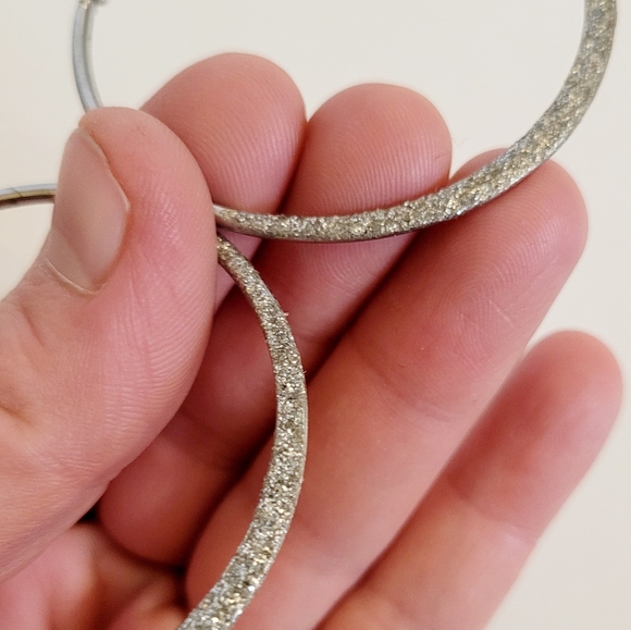 Silver/Sparkle hoops - Picture 4 of 8